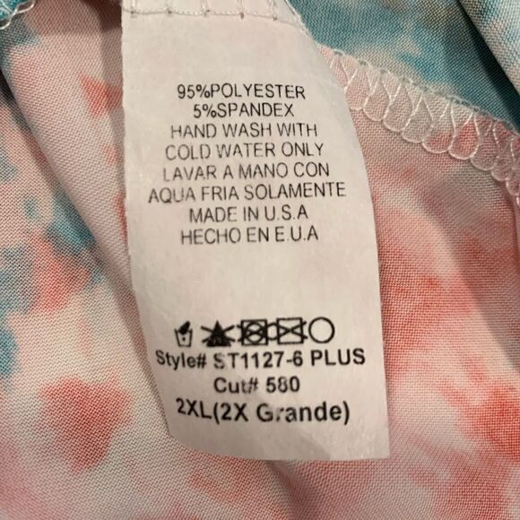 V neck/back multicolored tunic w/pockets - Picture 12 of 15